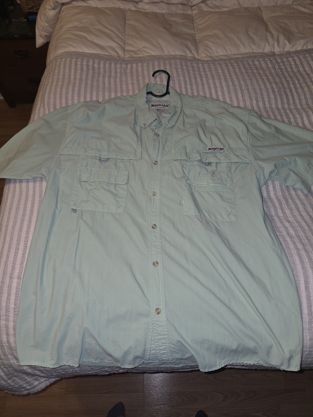 Magellan Outdoors Men’s Short-Sleeve Fishing Shirt in Light Mint XL